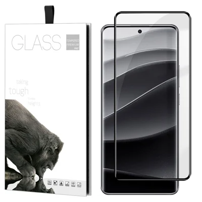  For Xiaomi Redmi Note 14 Pro+ 5G Full Screen Protector Full Glue Curved Edges Anti-fingerprint Tempered Glass Film - Transparent