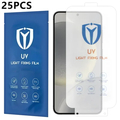  For Samsung Galaxy S24+ 25 stk. PET skærmbeskytter, fuld dækning, fuld lim, UV-film - transparent
