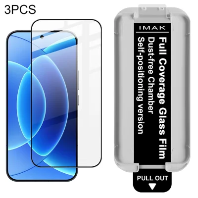 IMAK 3Pcs For Xiaomi 17 Max Tempered Glass Full Screen Protector Full Glue Film with Dust-free Installation Tool - Black