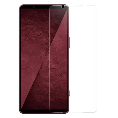 RURIHAI لشاشة Sony Xperia 1 VIII واقي الشاشة 0.26 مم 2.5D زجاج سيليكون ألومنيوم كامل الغراء (ليس تغطية كاملة)