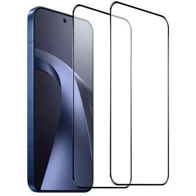 NORTHJO 2 шт. A+ Защитное стекло для Xiaomi 17T Pro, полное покрытие, толщиной 0,3 мм, 2,5D, высококачественное алюмосиликатное стекло с шелкографией — черное