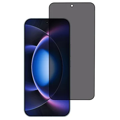 AMORUS för Xiaomi 17 Max Anti-Spy Full Screen Protector Silk Printing Full Glue Privacy High Aluminium-silicon Glass Film (Fingeravtryckslås) - Svart