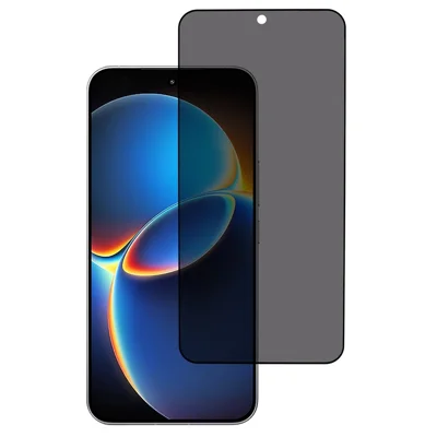 AMORUS For Xiaomi Redmi K90 Max 5G Anti-Spy Full Screen Protector Silk Printing Full Glue Privacy High Aluminium-silicon Glass Film (Fingerprint Unlock) - Black