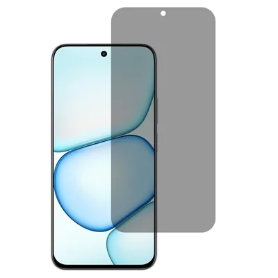 For Realme C100 4G 2.5D Arc Edge Anti Spy Full Screen Protector Full Glue High Aluminium-silicon Glass Film - Black