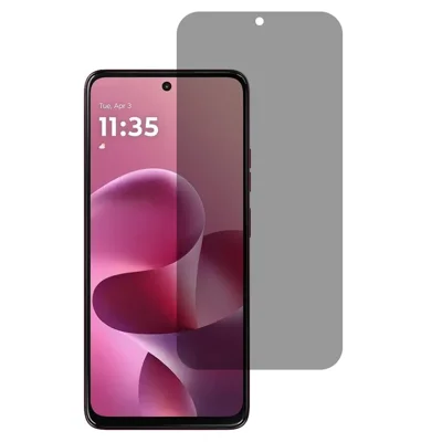 För Motorola Moto G37 5G / G47 5G 2.5D Arc Edge Anti Spy Helskärmsbeskydd Full Lim High Aluminium-silicon Glasfilm - Svart