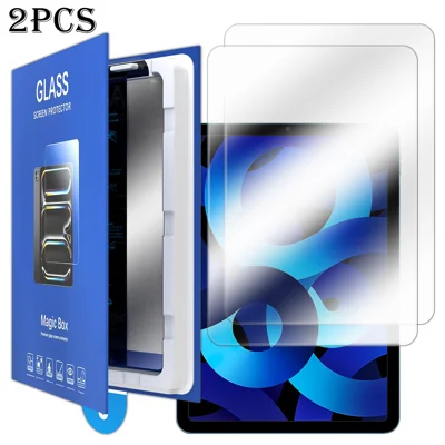  For iPad Air (2020) / iPad Air (2022) 2Pcs Screen Protector Ultra Clear Tempered Glass Film with Dust-Free Installation Tool - Transparent