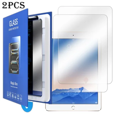  For iPad Air (2013) / iPad Air 2 2Pcs Screen Protector Ultra Clear Tempered Glass Film with Dust-Free Installation Tool - Transparent