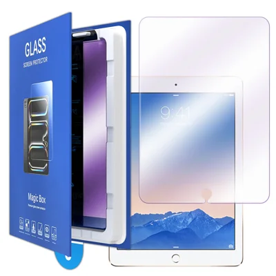  For iPad Air (2013) / iPad Air 2 Screen Protector Anti-blue-ray Tempered Glass Film with Dust-Free Installation Tool - Purple