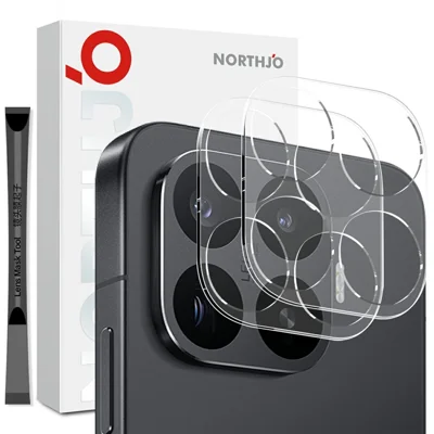 NORTHJO 2 шт. для Xiaomi 17T, защита для объектива камеры из закаленного стекла, прозрачная, 3D, интегрированная, полное покрытие — прозрачная