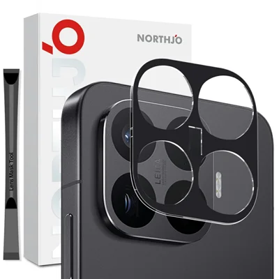 NORTHJO Voor Xiaomi 17T Pro Camera Lensbeschermer Zijdeprint 3D Heldere Volledige Scherm Gehard Glas Lensfolie - Zwart