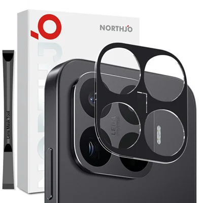 NORTHJO til Xiaomi 17T Kamerahlinsebeskytter Silkeprint 3D Clear Fuld Dækning Hærdet Glas Linsefilm - Sort