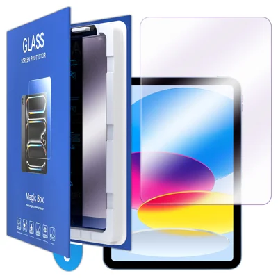  For iPad 10.9 (2022) / iPad (2025) Screen Protector Anti-blue-ray Tempered Glass Film with Dust-Free Installation Tool - Purple