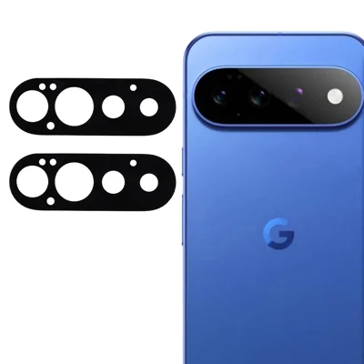 2 st för Google Pixel 11 Pro kamerahölje skydd 2.5D bågkant silkskivtryck tempersglas hel täckning bakre linsfilm - Svart