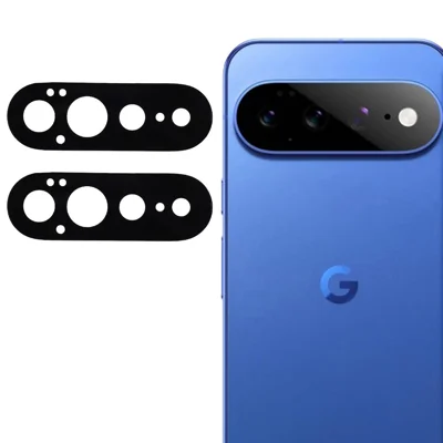 2 st för Google Pixel 11 Pro XL kamerahöjdsprotektor 2,5D bågkant silkskivtryck temprerat glas fulltäckande bakre höjdsfilm - Svart