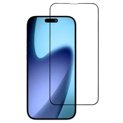 لواصق حماية الشاشة لهاتف iPhone 18 Pro، مطبوعة حريريًا، لاصق كامّل، تغطية كاملة، زجاج مُصلب - حافة سوداء