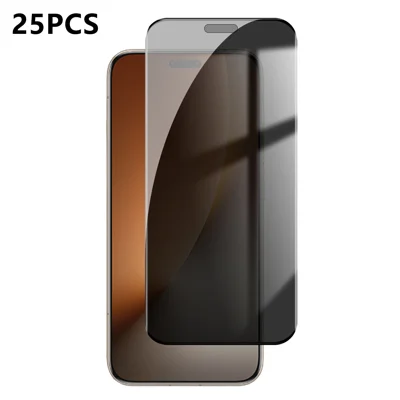  For Honor Magic8 Pro 5G 25Pcs Anti-spy Screen Protector Silk Printing High Aluminium-silicon Glass Full Cover Anti-fingerprint Privacy Film - Black