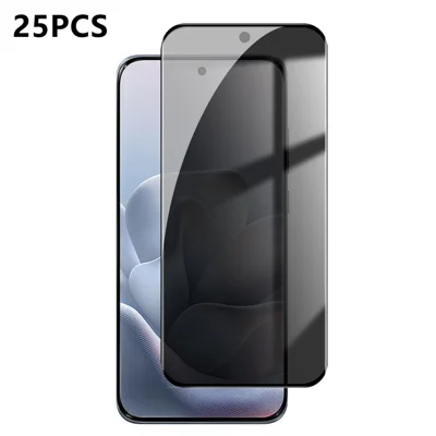  Dla Motorola Edge 70 Fusion+ 5G / Motorola Edge 70 Fusion 5G 25 szt. Ochrona anty-szpiegowska z nadrukiem jedwabnym, wysokie szkło aluminiowo-krzemowe, pełna ochrona ekranu, film ochronny z ochroną przed odciskami palców - Czarny
