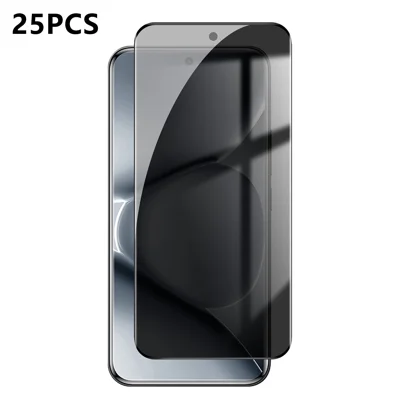  Ochrona antywłamaniowa 25 sztuk dla Xiaomi Poco M8 Pro 5G / Xiaomi Redmi Note 15 Pro+ 5G (Global) z nadrukiem jedwabnym, wysokie szkło alumokrzemowe, pełna ochrona, folia antyoptyczna - Czarny