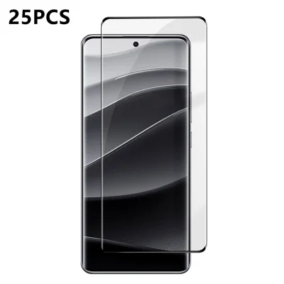  For Xiaomi Redmi Note 14 Pro+ 5G 25Pcs Full Cover Screen Protector Silk Printing Ultra Clear High Aluminium-silicon Glass Film - Transparent