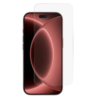 For iPhone 18 Pro Protector de Ecrã com Revestimento Eletrolítico, Borda Curva Grande, Filme de Vidro Temperado de Alta Resistência ao Silício de Alumínio