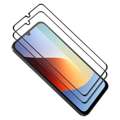  HAT PRINCE for Xiaomi Redmi 15a 5G ENKAY  2Pcs Screen Protector 9H Silk Printing 0.26mm Full Glue Full Coverage Tempered Glass Film - Transparent