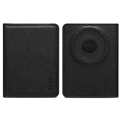 DENIOR V28 Portfelik z PU skóry do iPhone'a, magnetyczna etui na kartę z kieszonką na gotówkę z tyłu telefonu - Czarny