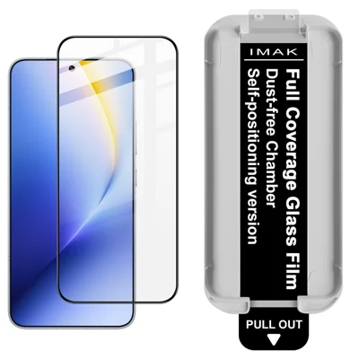IMAK Tempered Glass For Honor Win Turbo 5G Full Screen Protector Full Glue Film with Dust-free Installation Tool - Black