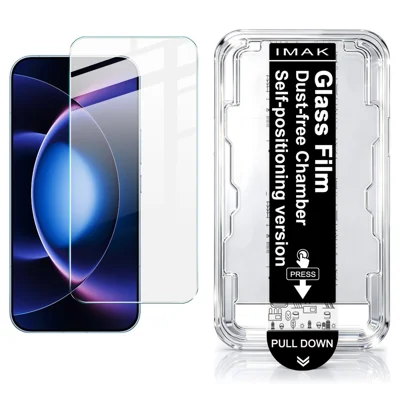 IMAK H Series For Xiaomi 17 Max Tempered Glass Screen Protector Easy Installation Film with Auto Dust-Remove Tool - Transparent Kit (NOT Complete Covering) (Fingerprint Unlock)