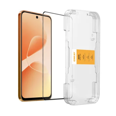  HAT PRINCE pour Infinix Hot 60 Pro 4G Film Clair HD ENKAY Protecteur d'écran en Verre Trempé à Pleine Colle avec Outil d'Installation - Transparent