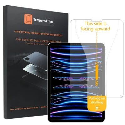 För iPad Pro 11-tum (2018) / (2020) / (2021) / (2022) / iPad Air (2020) / (2022) HD Clear Full Screen Protector Härdat Glas Film med dammfri installationsverktyg - Transparent