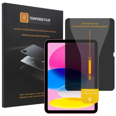 Folia ochronna na iPad 10,9 (2022) / iPad (2025) z filtrem antywizualnym, wzmocnionym szkłem aluminiowo-krzemowym, pełny ekran, z narzędziem do montażu bez kurzu – czarny kolor