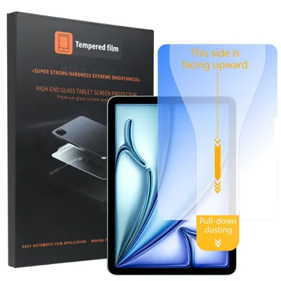 لـ iPad Air 13 (2026) / (2025) / (2024) واقي شاشة كلي مضاد للضوء الأزرق، فيلم من زجاج مقسّى مع أداة تركيب خالية من الغبار - شفاف