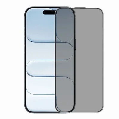 RURIHAI لجهاز iPhone Air واقي الشاشة الخاص بالخصوصية تقنية AR المضادة للانعكاس، فيلم من الزجاج عالي السيليكون والألومنيوم - أسود
