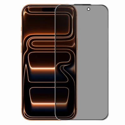 RURIHAI لجهاز iPhone 17 Pro Max واقي الشاشة الخاص بالخصوصية، تقنية مضادة للانعكاس، فيلم من الزجاج عالي السيليكون والألومنيوم - أسود