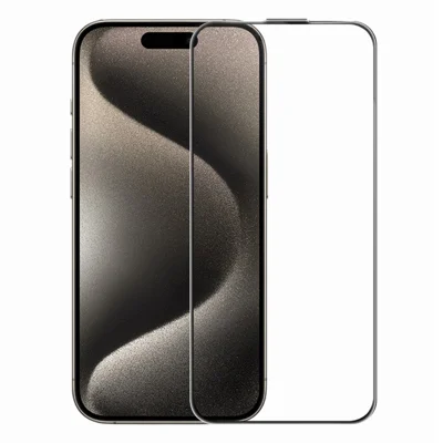 RURIHAI لجهاز iPhone 15 Pro Max واقي الشاشة الكامل تقنية AR مضادة للانعكاس زجاج مقسّى شفاف عالي الوضوح - شفاف