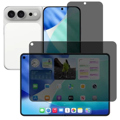 Für iPhone Fold Anti-Spion Bildschirmschutz PET Matt Front- und Rückseitenfolie - Schwarz