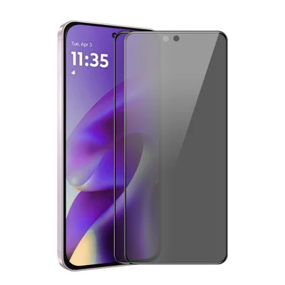  HAT PRINCE for Motorola Moto G17 Power 4G / Motorola Moto G17 4G 2Pcs Privacy Screen Protector ENKAY Hat-Prince Full Glue Full Coverage 28-degree Anti-Spy Tempered Glass - Black