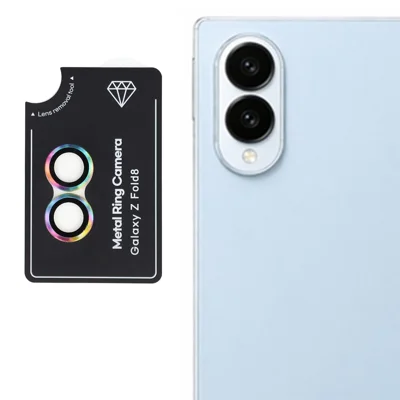 For Samsung Galaxy Z Fold8 Camera Lens Protector Set Electroplating Metal + Tempered Glass Individual Lens Film - Multi-color