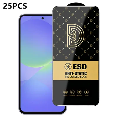 For Samsung Galaxy A36 5G 25Pcs Screen Protector Anti-static Silk Printing Medium Alumina Glass HD Clear Film - Transparent
