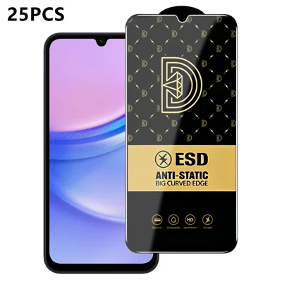  For Samsung Galaxy A15 5G 25Pcs Screen Protector Anti-static Silk Printing Medium Alumina Glass HD Clear Film - Transparent