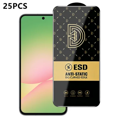  For Samsung Galaxy A56 5G 25Pcs Screen Protector Anti-static Silk Printing Medium Alumina Glass HD Clear Film - Transparent