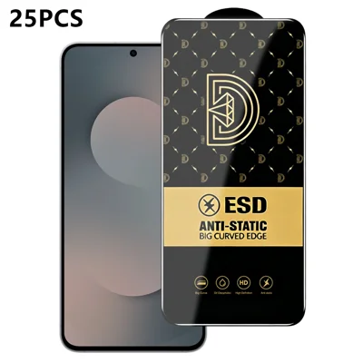 Per Samsung Galaxy S25 FE 25 Pezzi Protettore Schermo Antistatico con Stampa Serigrafica in Vetro Media Allumina HD Trasparente - Trasparente