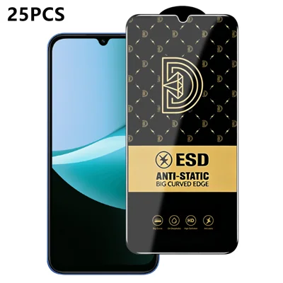  For Xiaomi Redmi 15C 5G (EU) (173mm) / Xiaomi Redmi 15C 4G (EU) (173mm) 25Pcs Screen Protector Anti-static Silk Printing Medium Alumina Glass HD Clear Film - Transparent