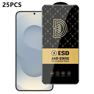 Pour Samsung Galaxy S25+ 25 pièces Protecteur d'écran Antistatique Impression Soie Verre Alumine Moyen HD Film Clair - Transparent
