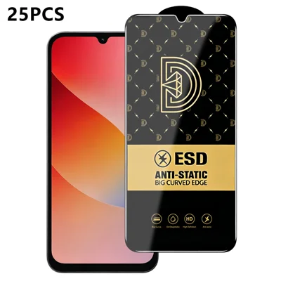  For Xiaomi Redmi 15a 5G 25Pcs Screen Protector Anti-static Silk Printing Medium Alumina Glass HD Clear Film - Transparent