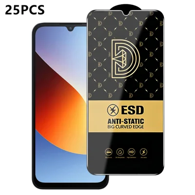  For Xiaomi Redmi A7 4G 25Pcs Screen Protector Anti-static Silk Printing Medium Alumina Glass HD Clear Film - Transparent