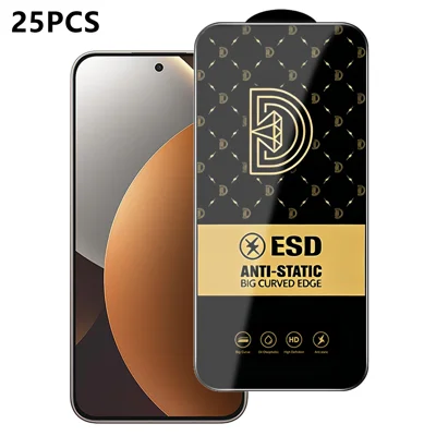  Voor Xiaomi Redmi Note 15 Pro 5G (Global) 25 stuks Screenprotector Anti-statische Silk Printing Medium Alumina Glas HD Clear Folie - Transparant