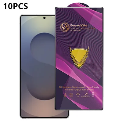  For Samsung Galaxy S25 Ultra 10Pcs Screen Protector Full Cover Anti-Static Clear High Aluminium-silicon Glass Film - Transparent
