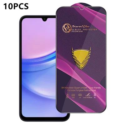  For Samsung Galaxy A15 5G 10Pcs Screen Protector Full Cover Anti-Static Clear High Aluminium-silicon Glass Film - Transparent