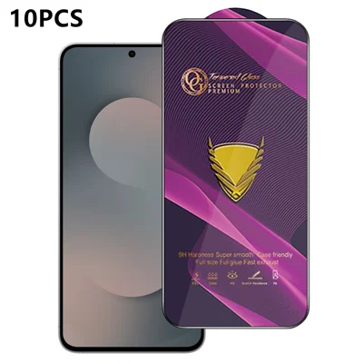 Protettore Schermo per Samsung Galaxy S25 FE, 10 Pezzi, Copertura Totale, Antistatico, Trasparente, in Vetro di Alta Qualità in Alluminio-Silicio - Trasparente